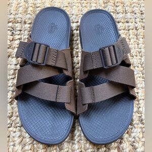 Chaco Brown Lowdown Leather Slides Sandals Slip On Outdoor Women's Size 9